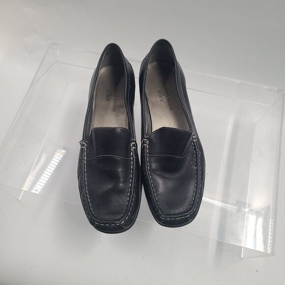 Anne Klein iflex Black Ladies Leather Loafer shoes US SZ 7.5 M - Picture 1 of 8